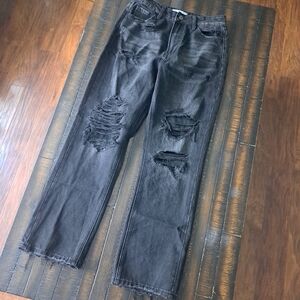 Vervet Black Disstressed Jeans, 27